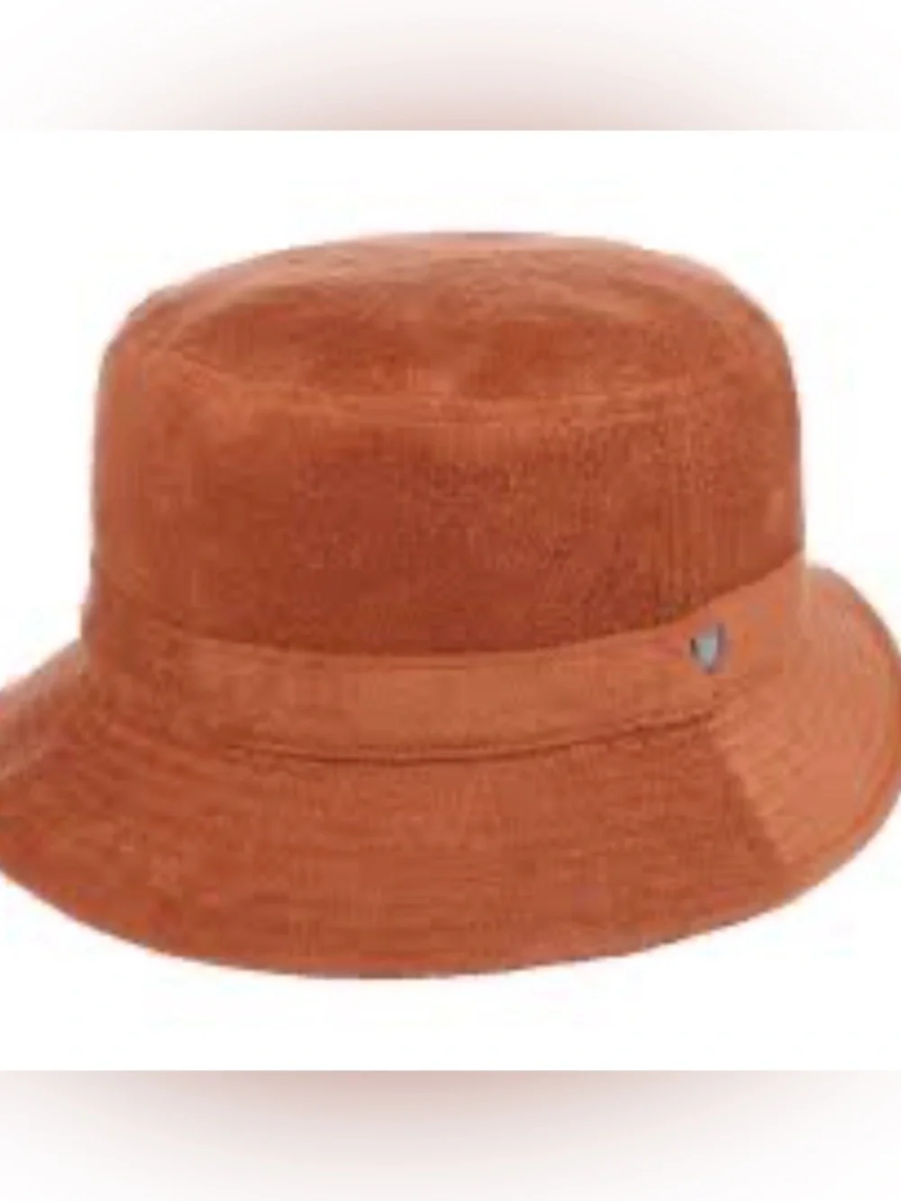 Brixton Nora Bucket Hat in Rust/Caramel, terry cloth-like fabric, EUC